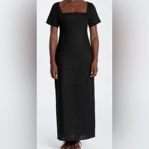 NWT Dissh JAMIE BLACK LINEN MIDI DRESS Size 8